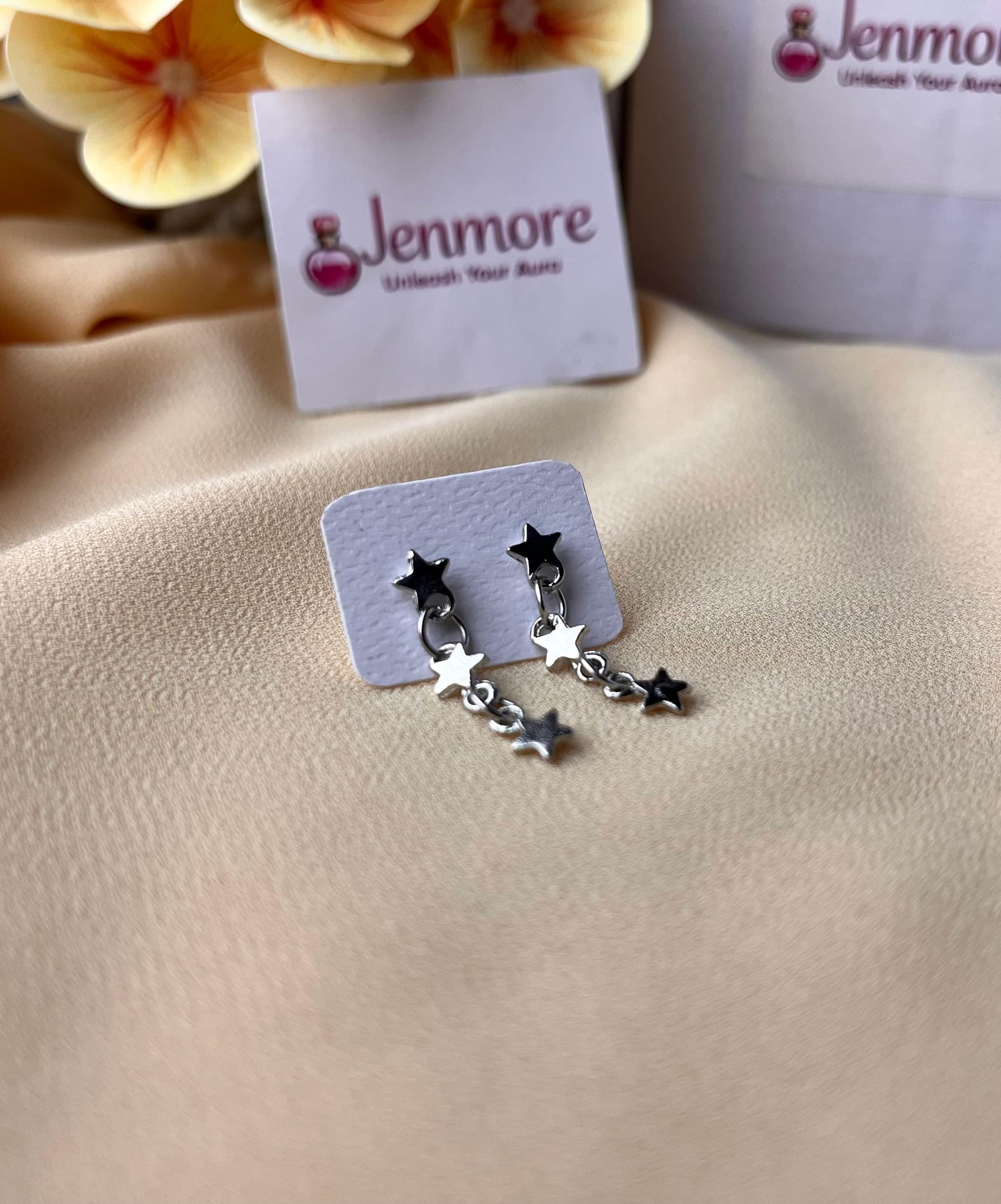 Jenmore Cosmic Cascade Triple Star Drop Earrings