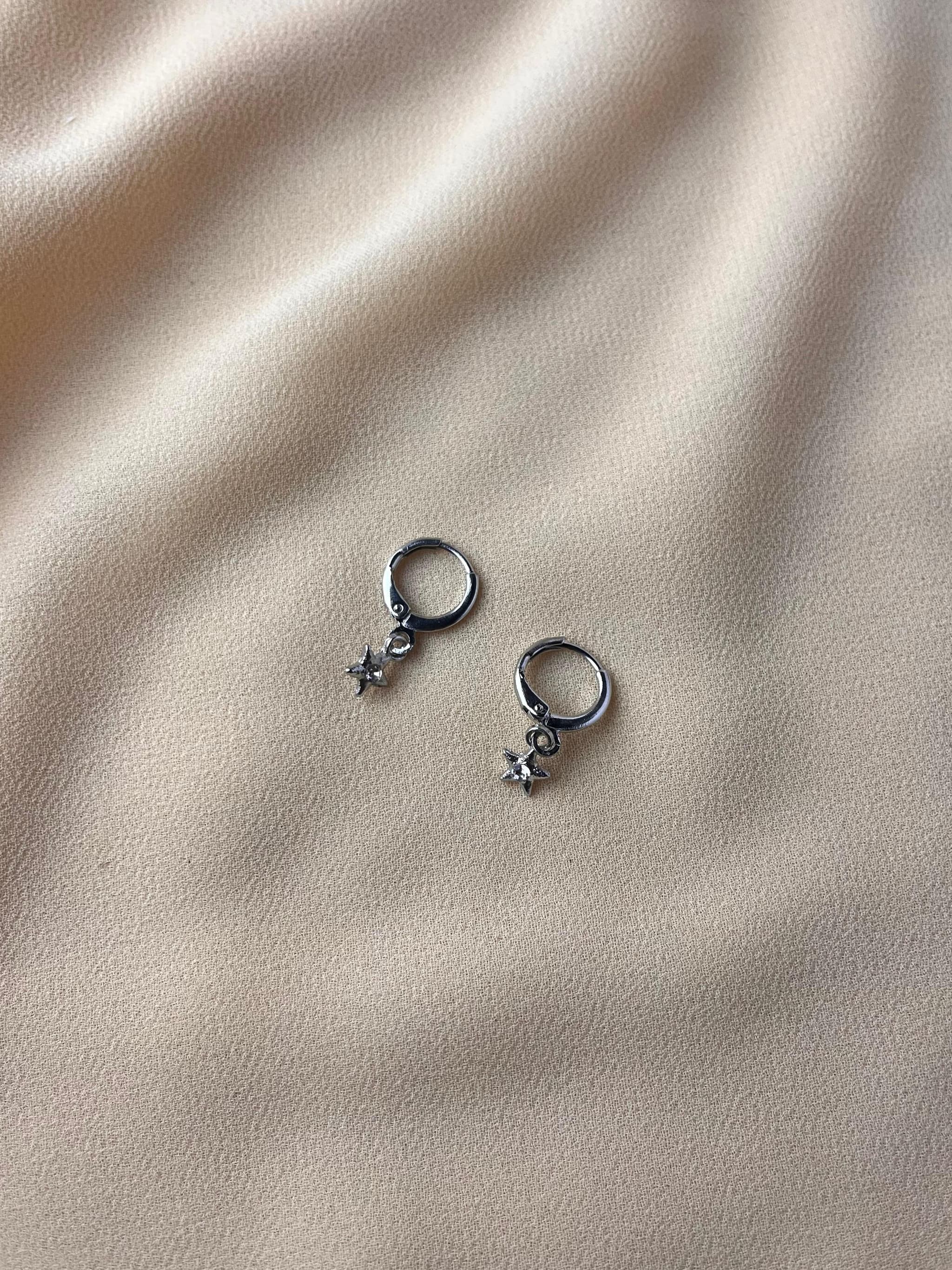 Jenmore Twilight Starburst Crystal Drop Hoop Earrings