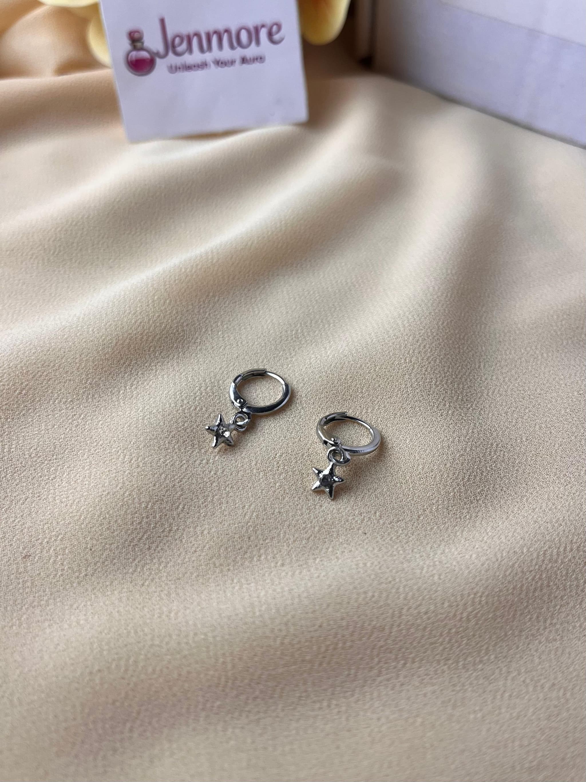 Jenmore Twilight Starburst Crystal Drop Hoop Earrings — view 2