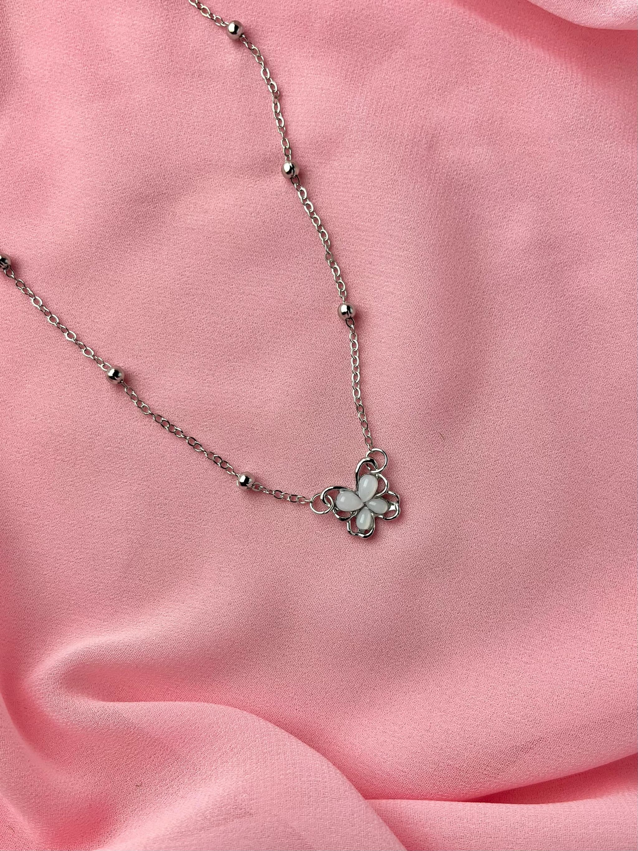 Jenmore Twilight Blossom Beaded Station Choker Necklace