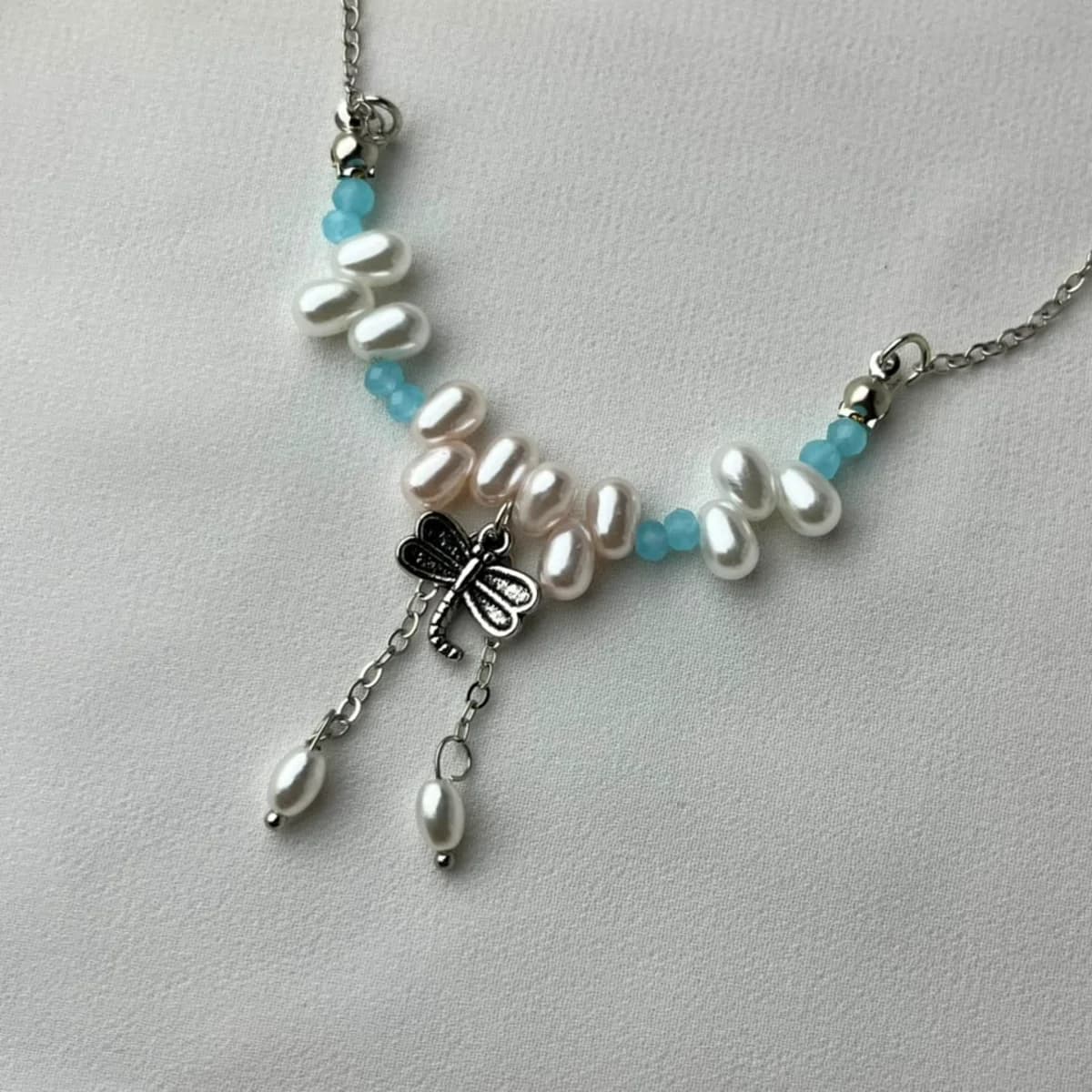Jenmore Celestial Meridian Dragonfly Pearl Necklace
