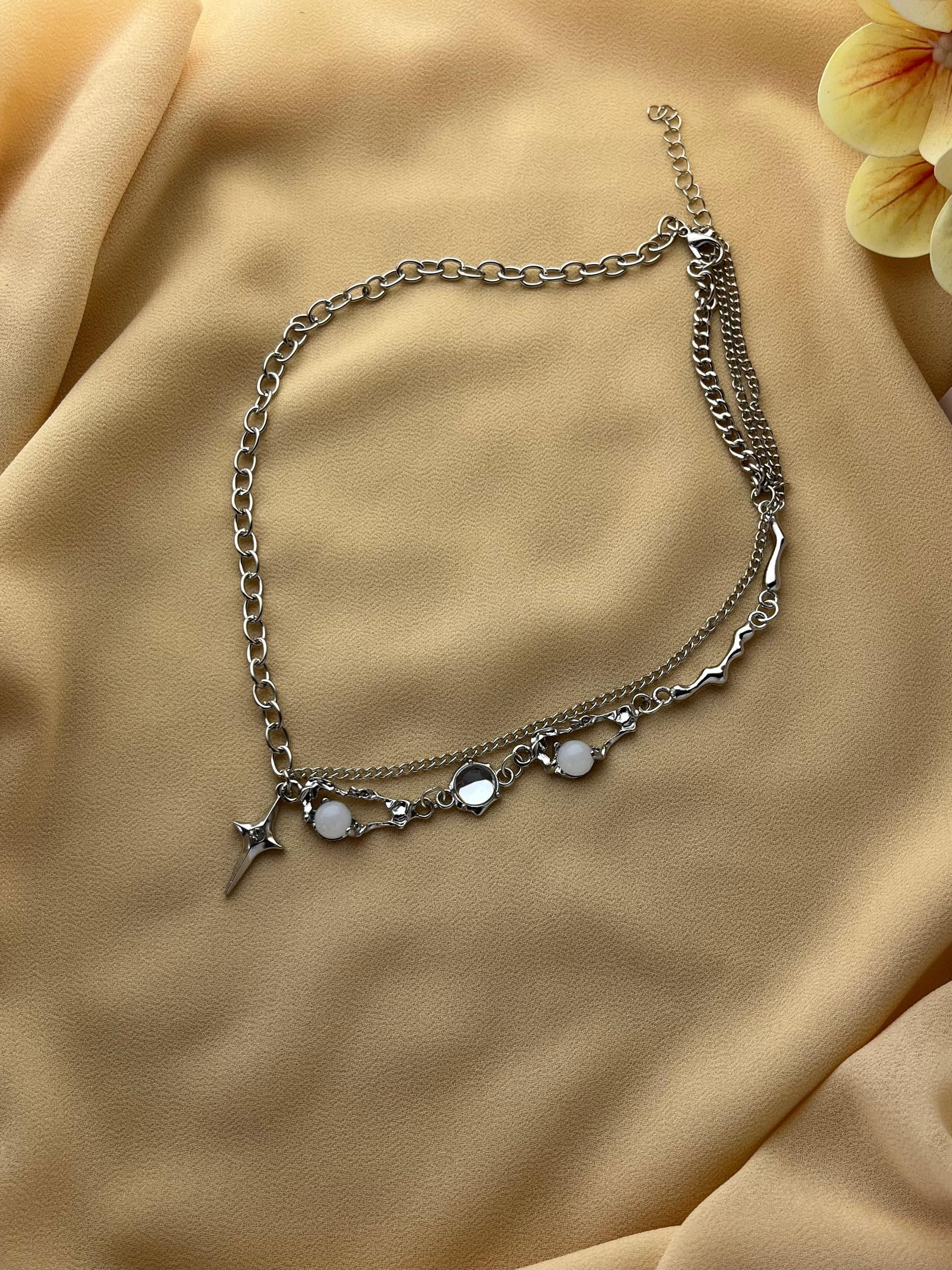 Eternal Celestial Starburst Silver Pendant Necklace — view 2