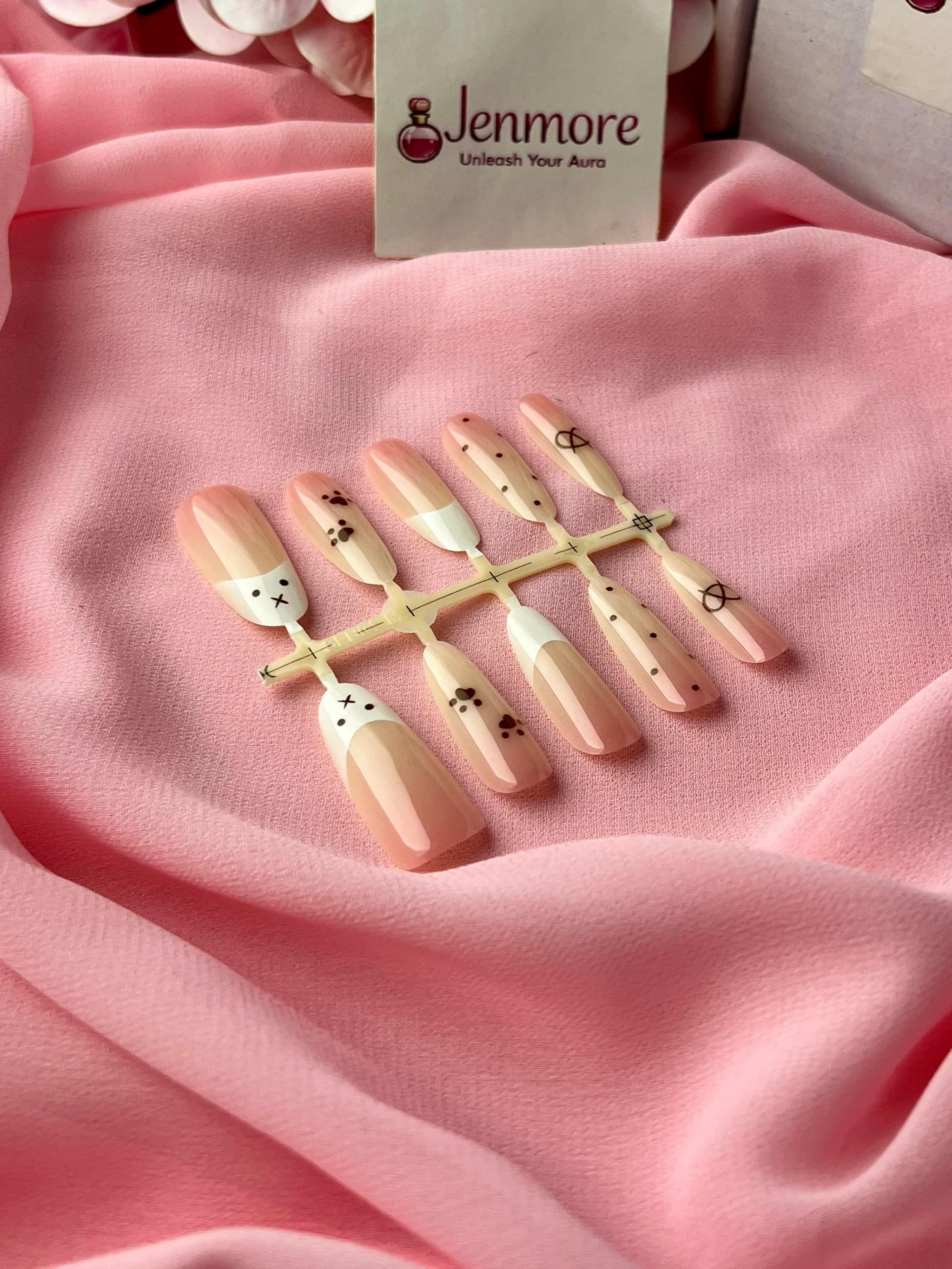 Jenmore Sweet Miffy Pastel Nude Coquette Press-On Nail Set (Includes Nail Glue) — view 2