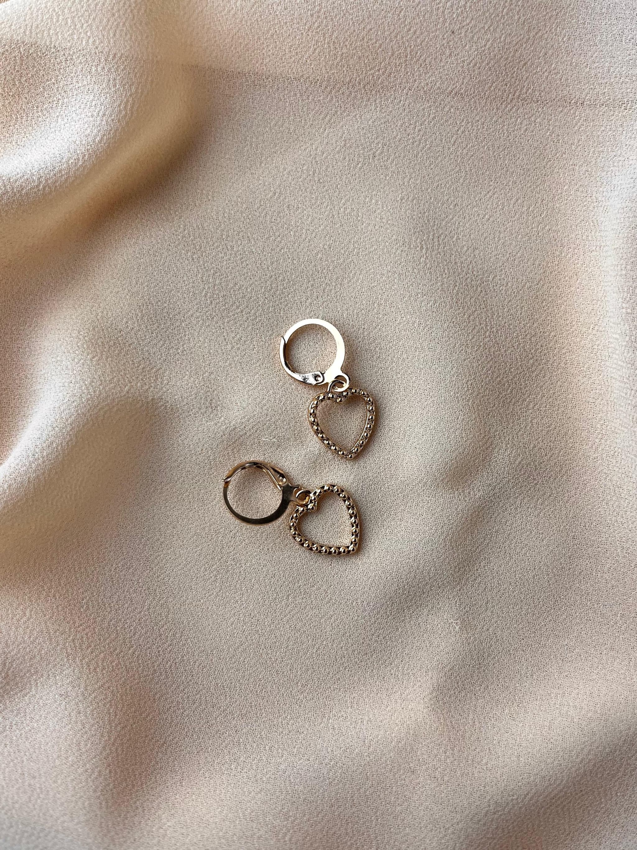 Jenmore Beaded Silhouette Heart Leverback Drop Earrings — view 2