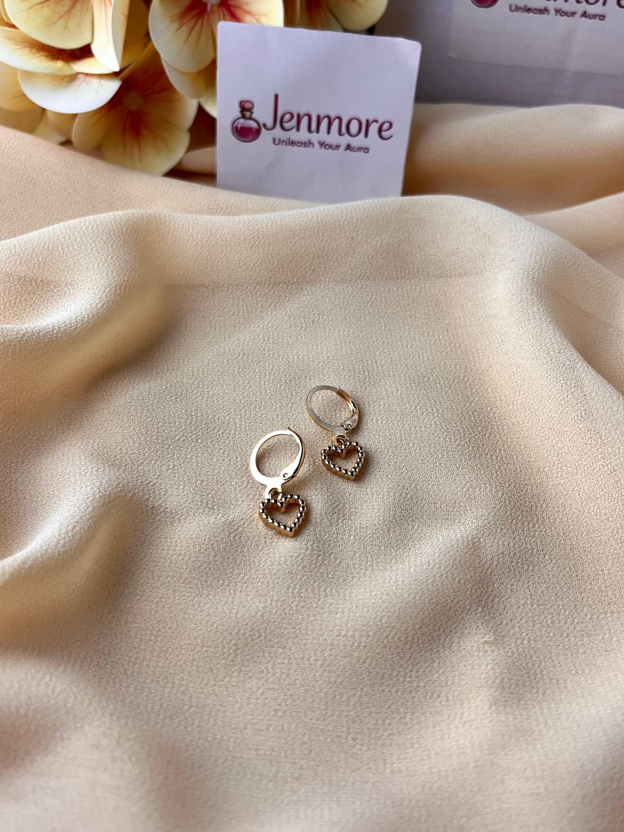 Jenmore Petite Beaded Heart Leverback Drop Earrings — view 2