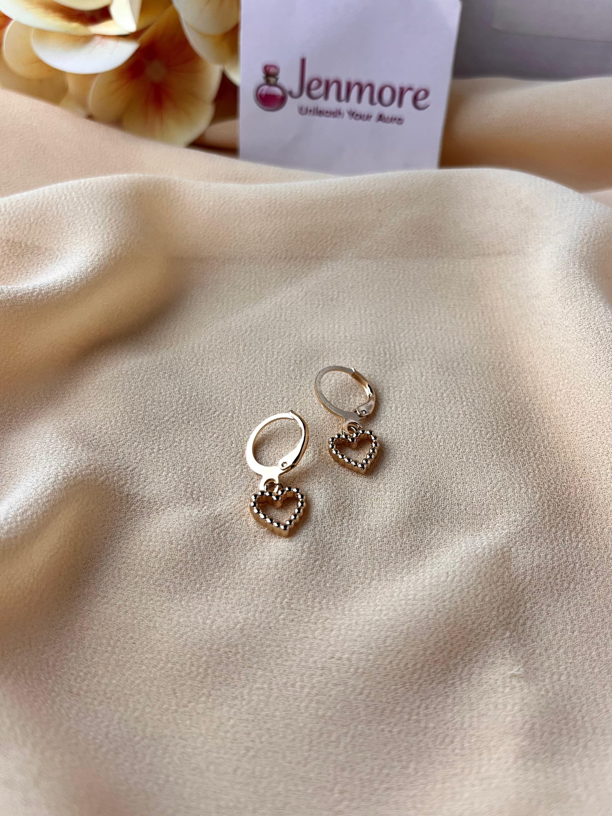 Jenmore Petite Beaded Heart Leverback Drop Earrings — view 3