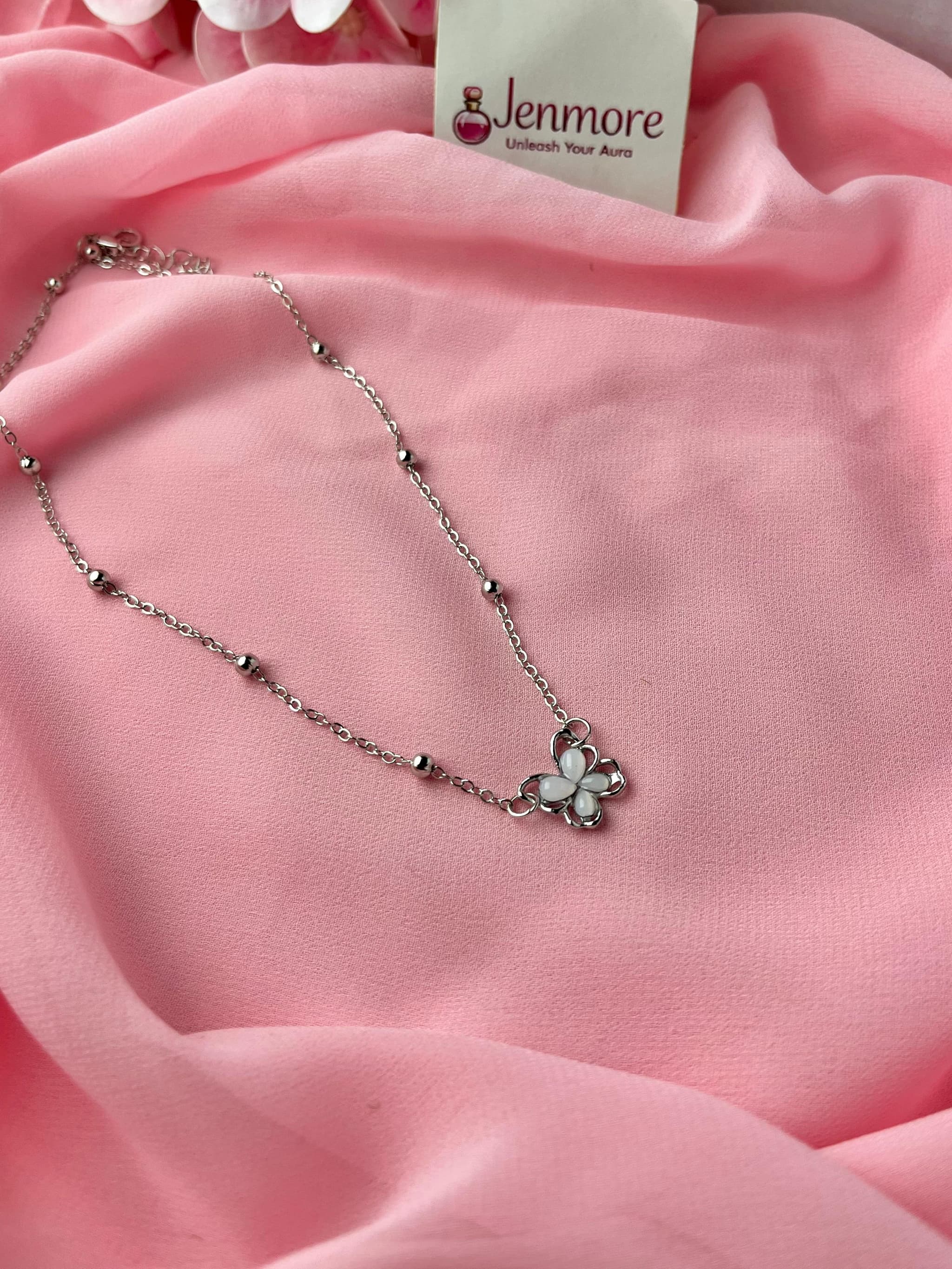 Jenmore Twilight Blossom Beaded Station Choker Necklace — view 2