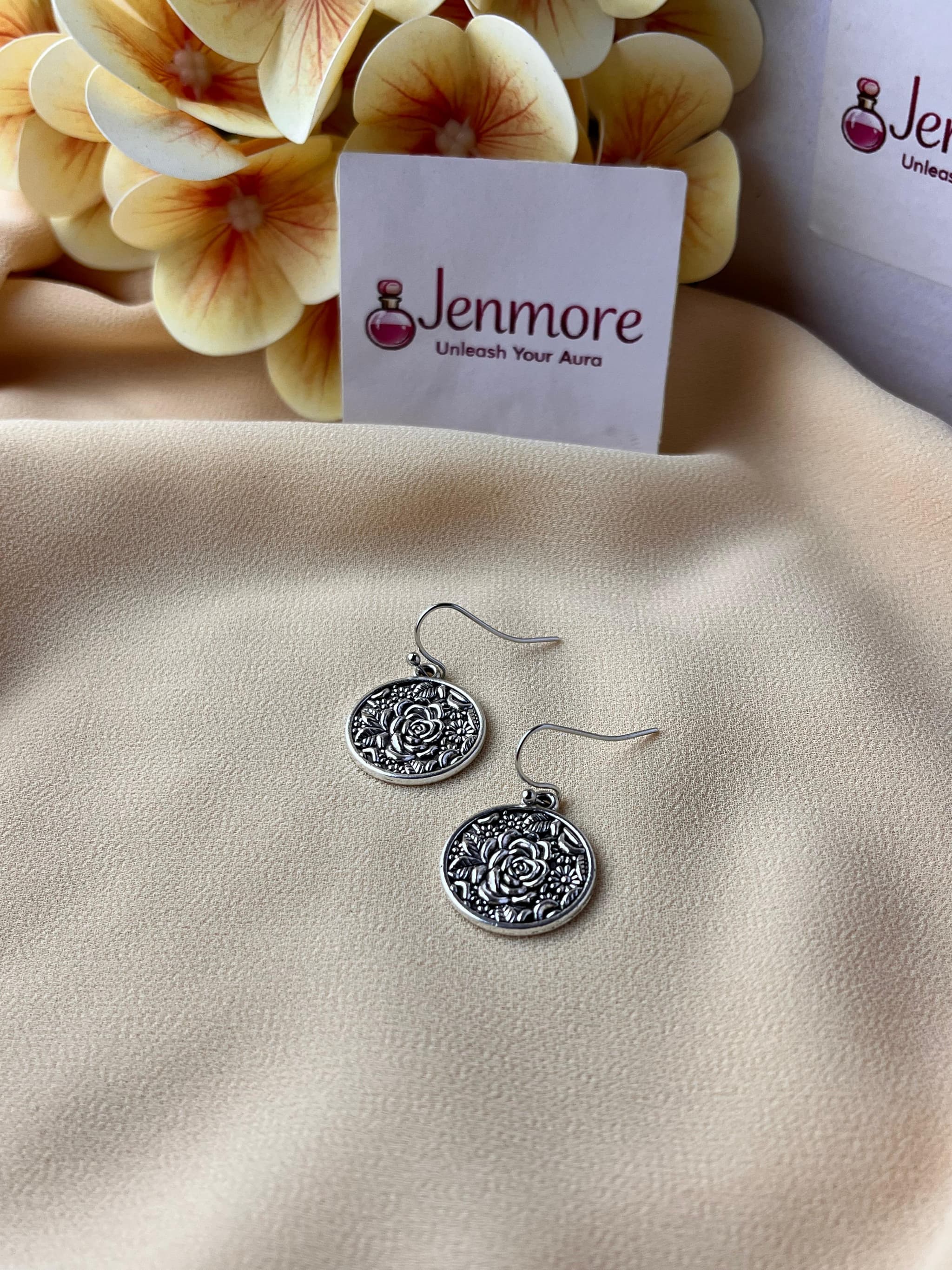 Jenmore Vintage Rose Filigree Drop Earrings