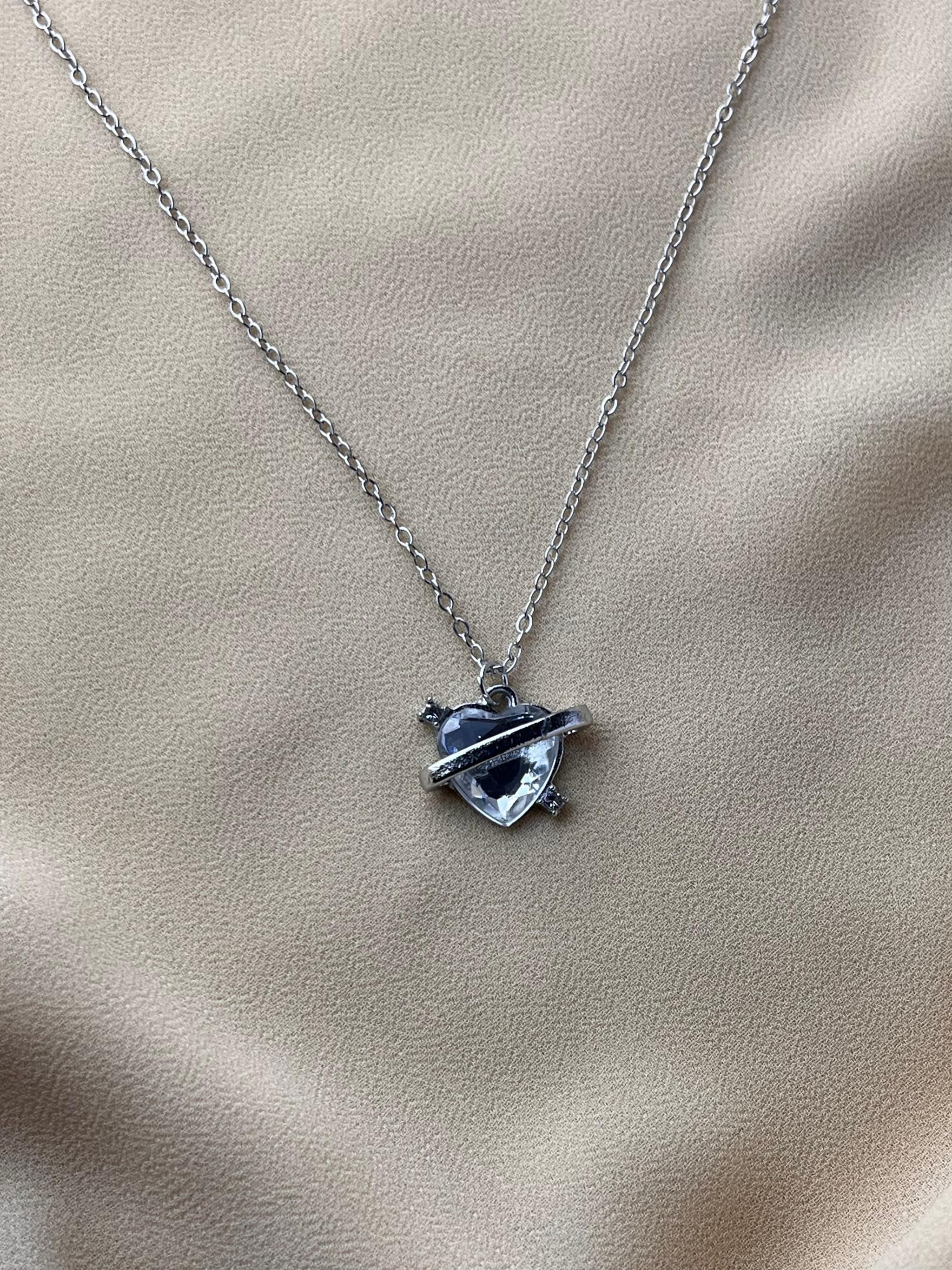 Jenmore Cyber Heart Liquid Metal Necklace — view 2