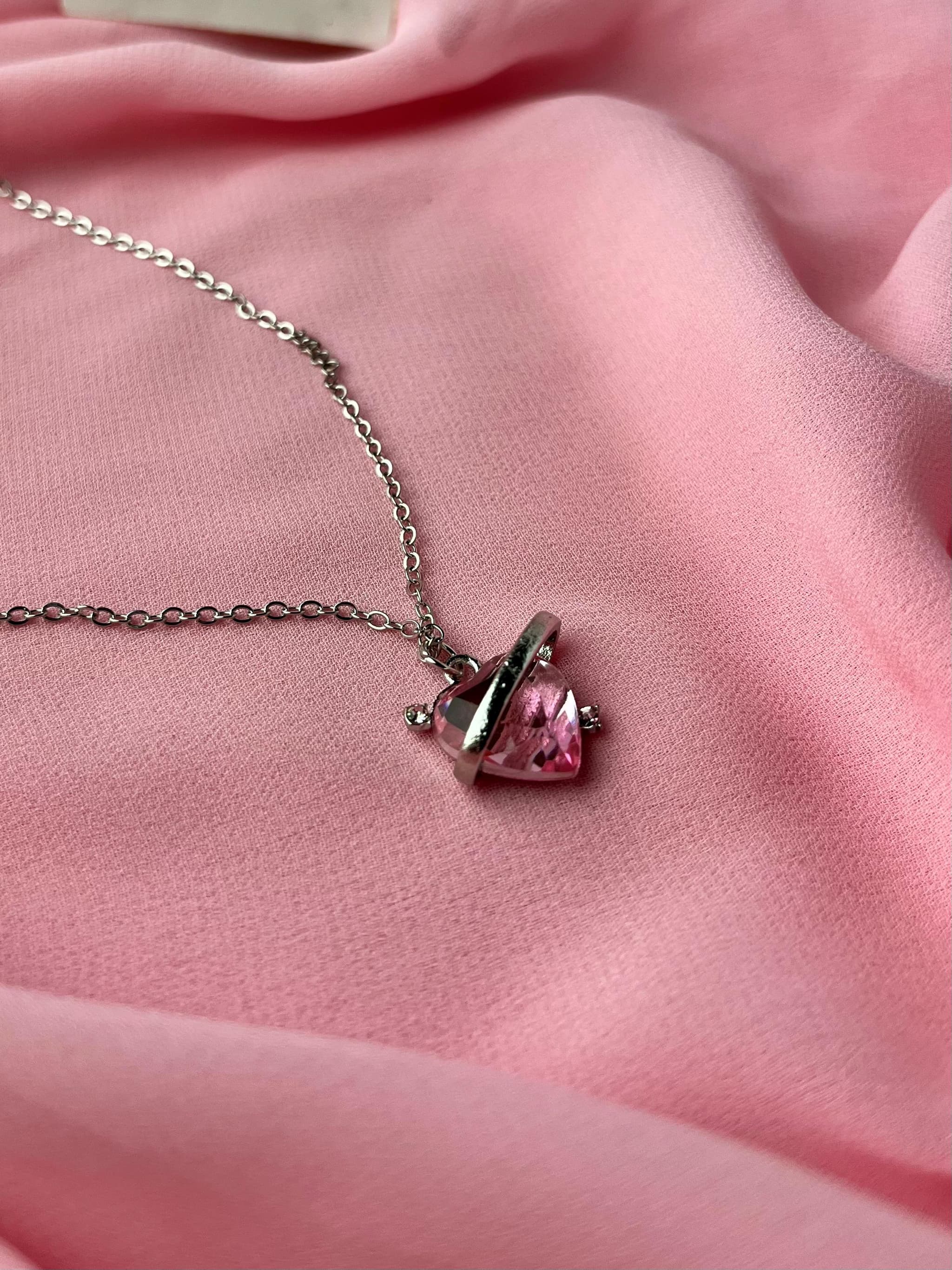 Jenmore Pink Aura Cyber Heart Necklace
