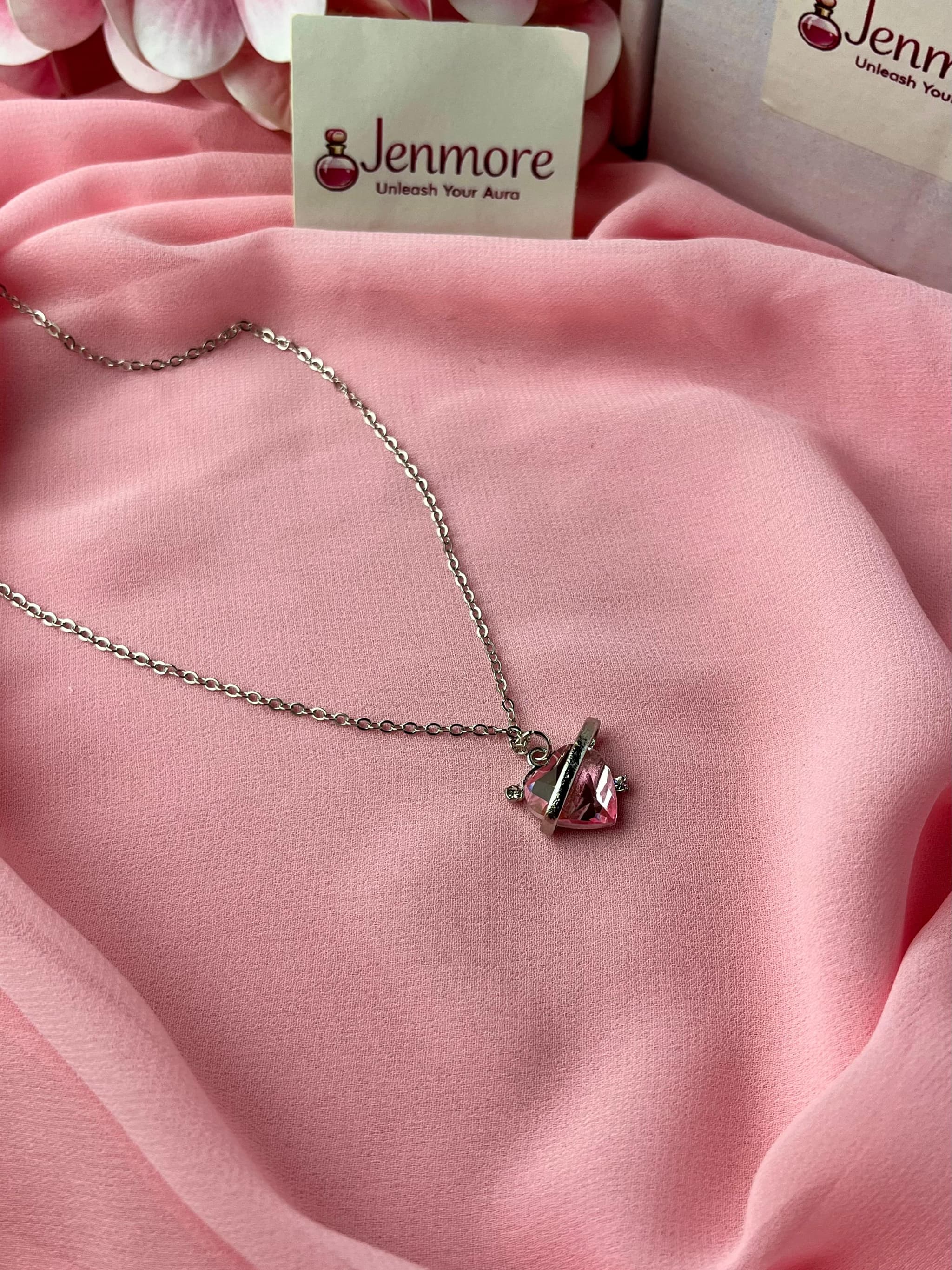 Jenmore Pink Aura Cyber Heart Necklace — view 2
