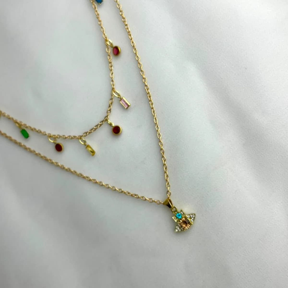 Jenmore Galaxy Blossom Layered Gemstone Necklace — view 4